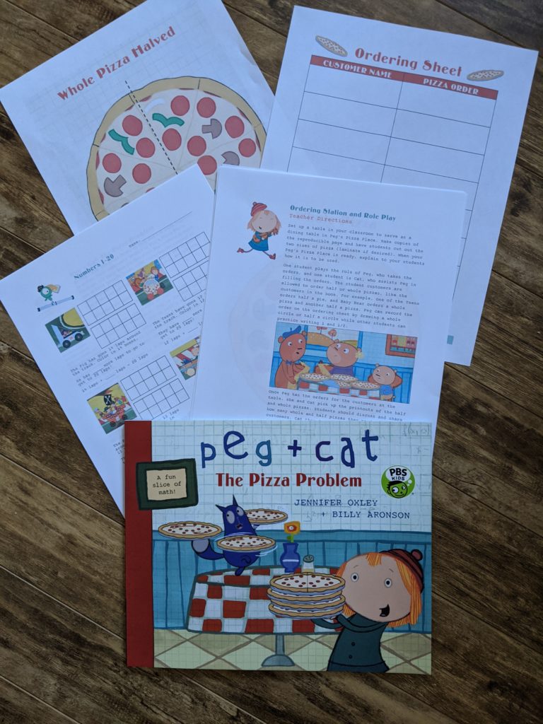 Peg + Cat pizza book and printables